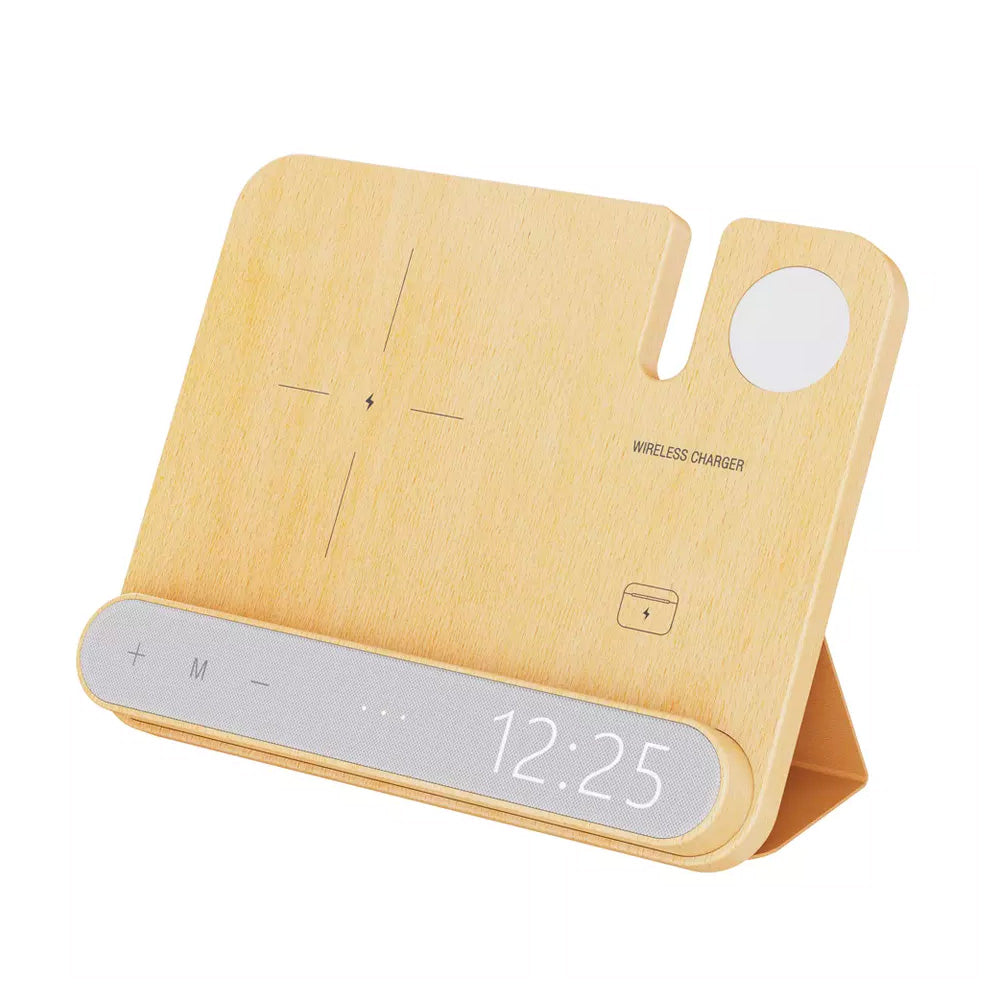 4 in 1 MagSafe Wireless Charger for Mobile Phone, Apple Watch & Earphone with Alarm Clock