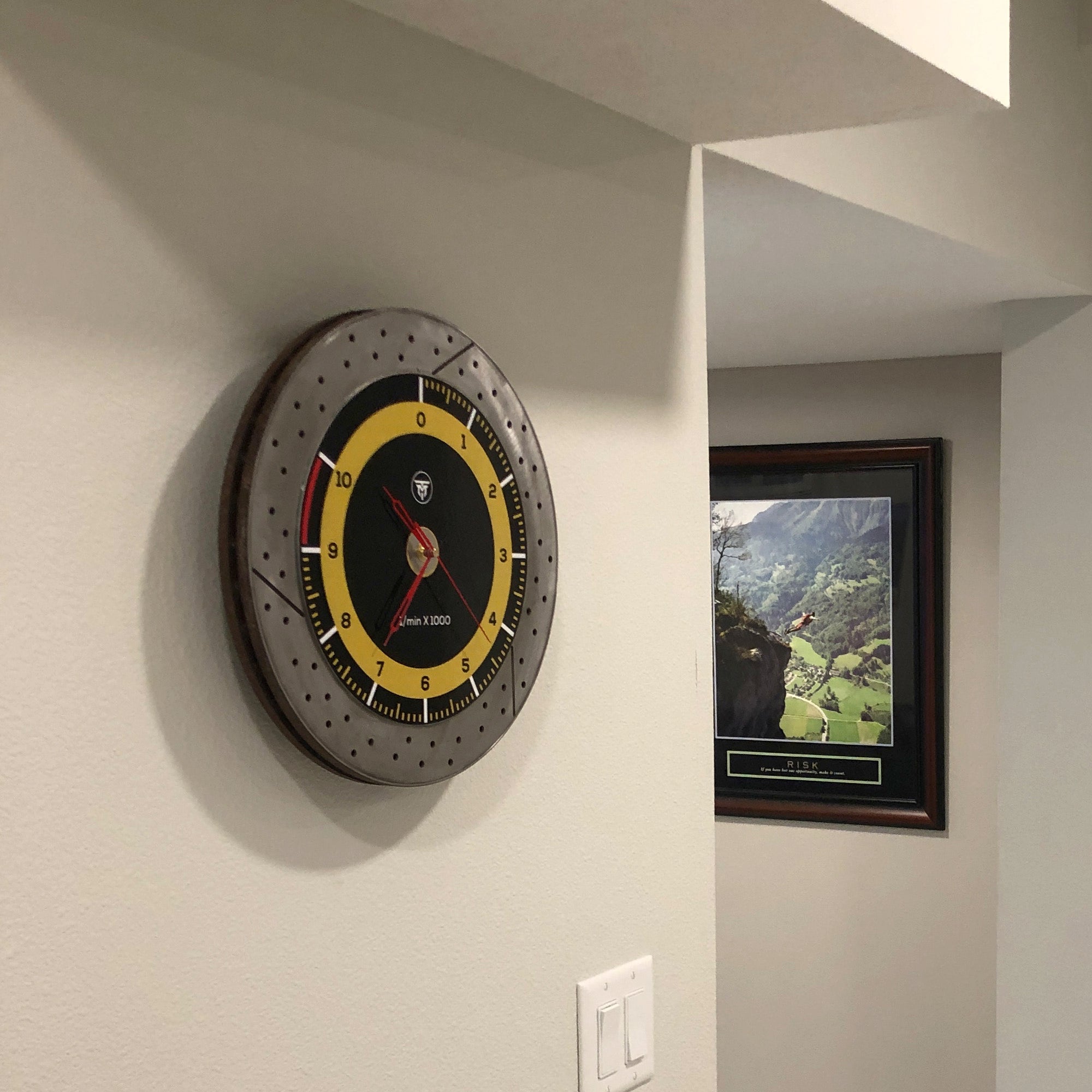 Unique Handcrafted Brake Rotor Wall Clock