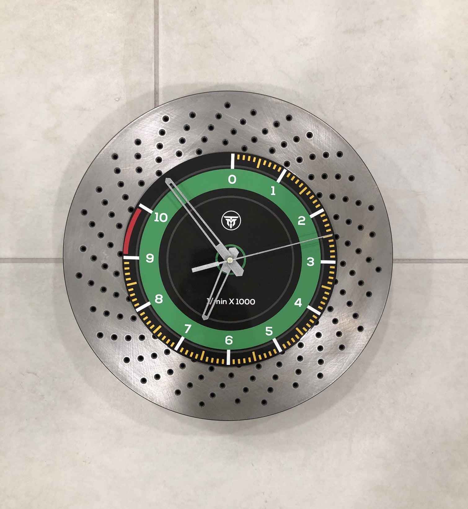 Unique Handcrafted Brake Rotor Wall Clock