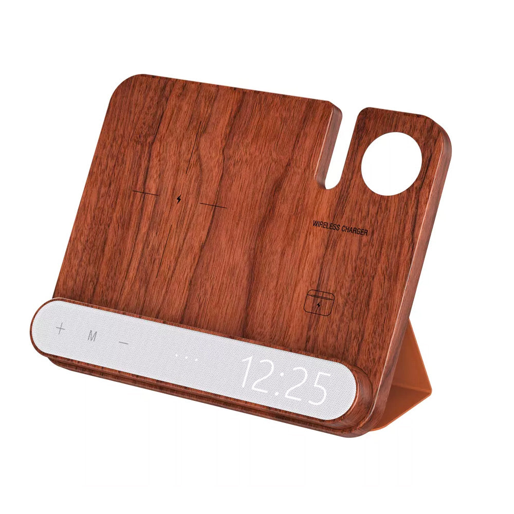 4 in 1 MagSafe Wireless Charger for Mobile Phone, Apple Watch & Earphone with Alarm Clock