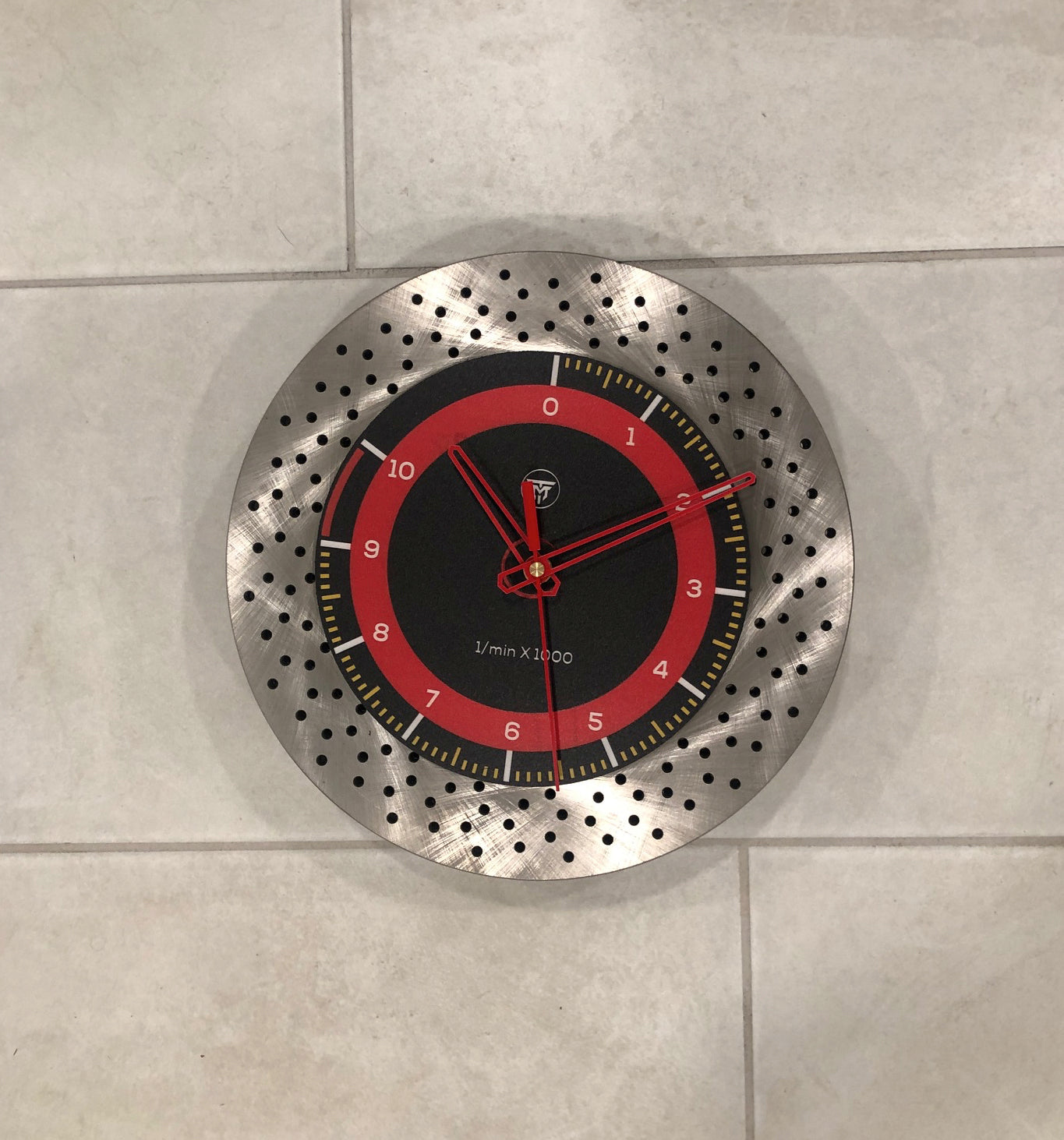 Unique Handcrafted Brake Rotor Wall Clock