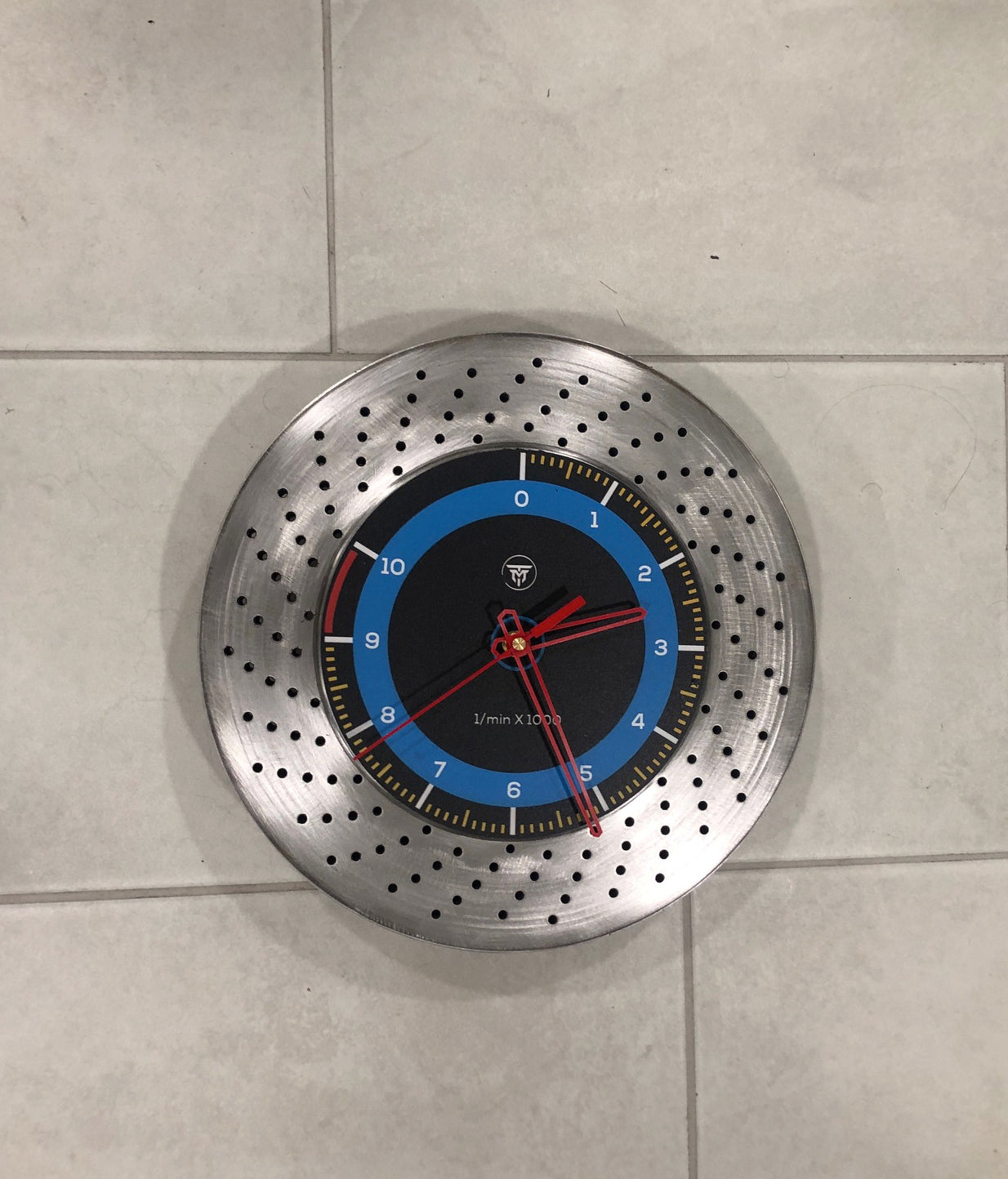 Unique Handcrafted Brake Rotor Wall Clock