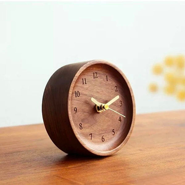 Walnut Wood Vintage Desk Clock