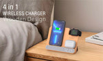 4 in 1 MagSafe Wireless Charger for Mobile Phone, Apple Watch & Earphone with Alarm Clock