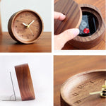 Walnut Wood Vintage Desk Clock