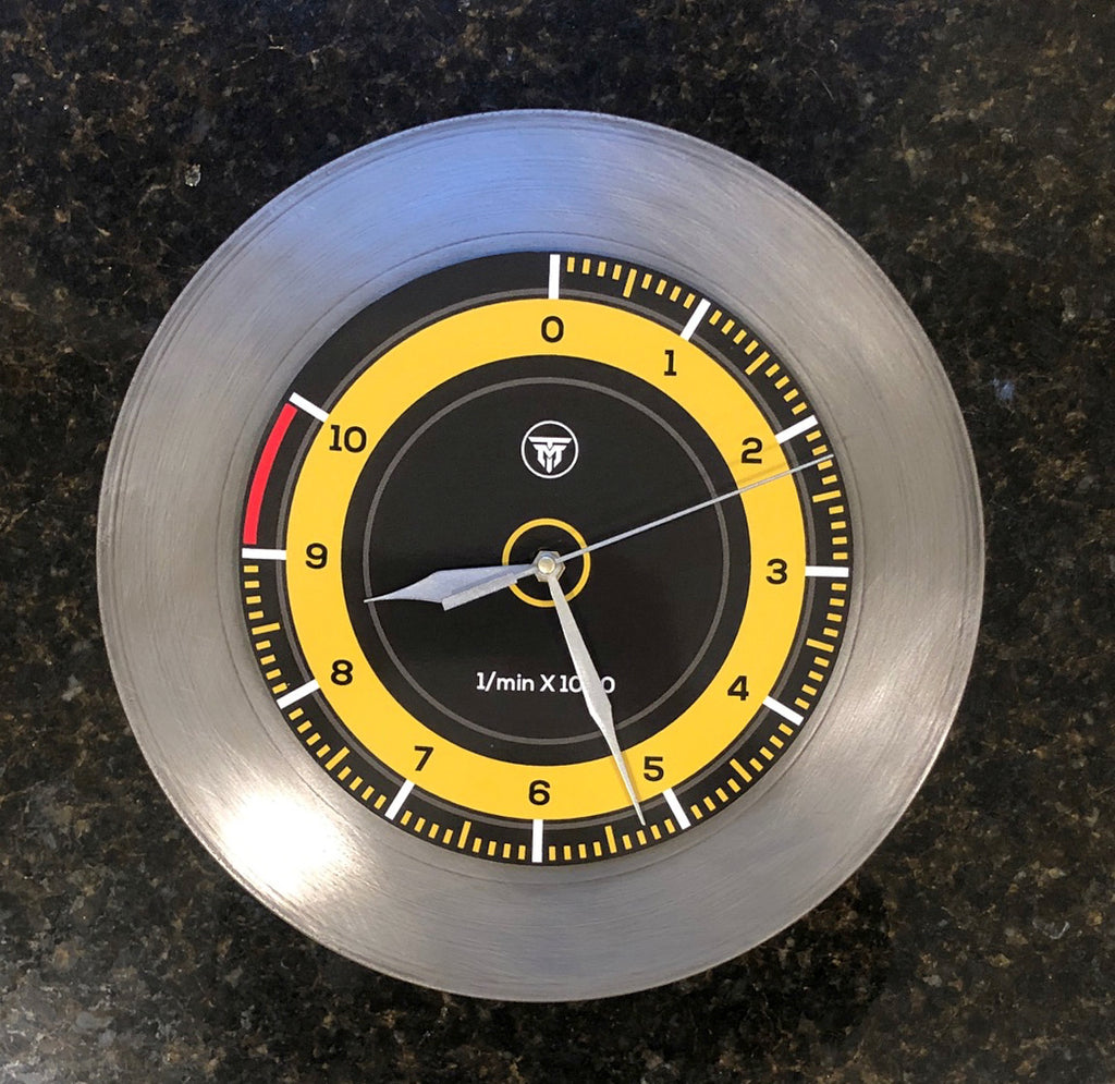 Custom Brake Rotor Wall Clock Built with BMW Rotors – Gifts Amplified