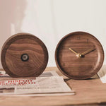 Walnut Wood Vintage Desk Clock